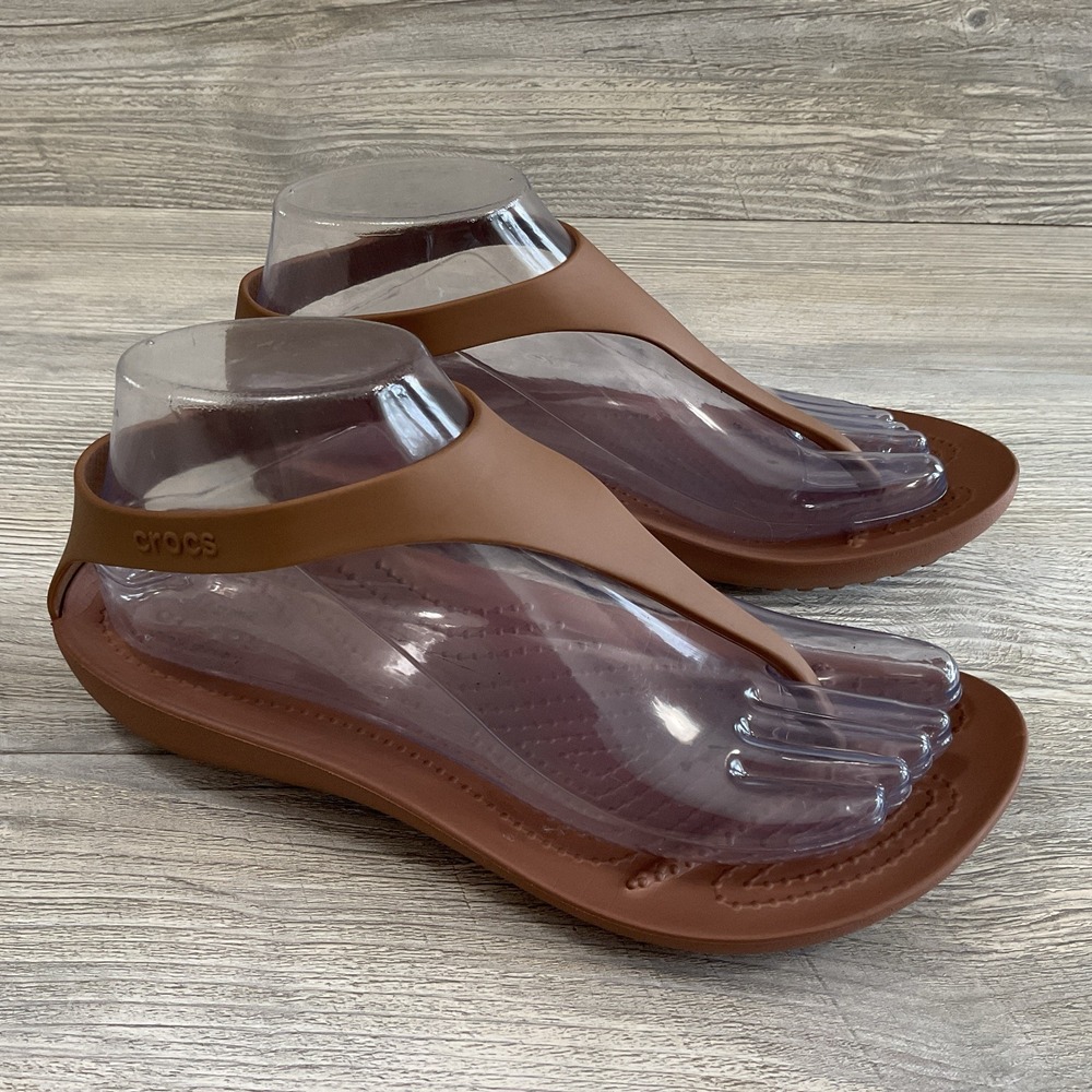 Crocs Sexy Serena Flip Bronze Women's Size 7 Retired Style Summer Beach